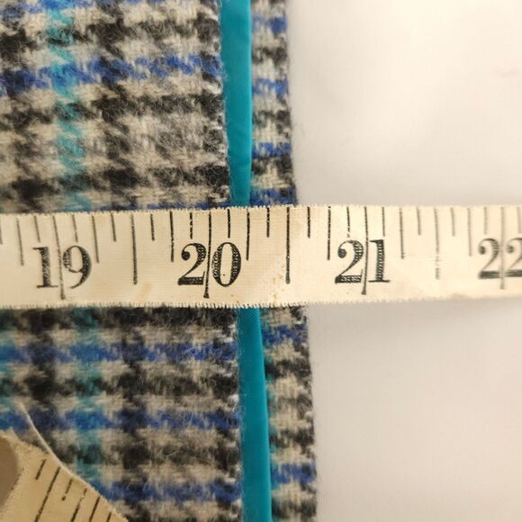 Talbots Women 10 Blue Houndstooth Plaid Tweed Zipper Pocket Pencil Skirt - Picture 6 of 6